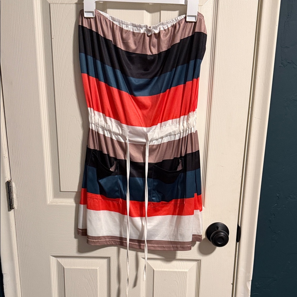 🌵Striped Mini Dress in Red, Black, and White